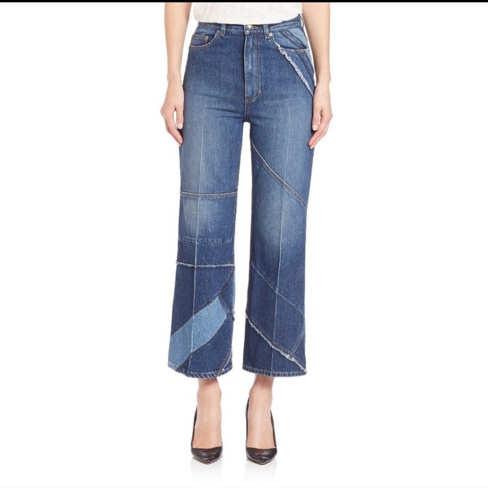 ‼️Rare‼️Marc Jacob's Cropped Wide Leg Patchwork Jean's